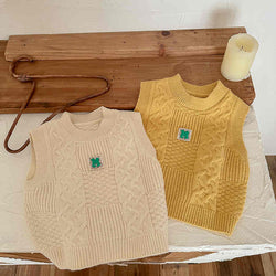 Solid Color Children's Knitted Vest Sweater