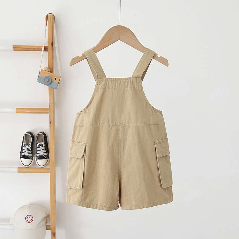 Khaki Boys Overalls Cargo Shorts