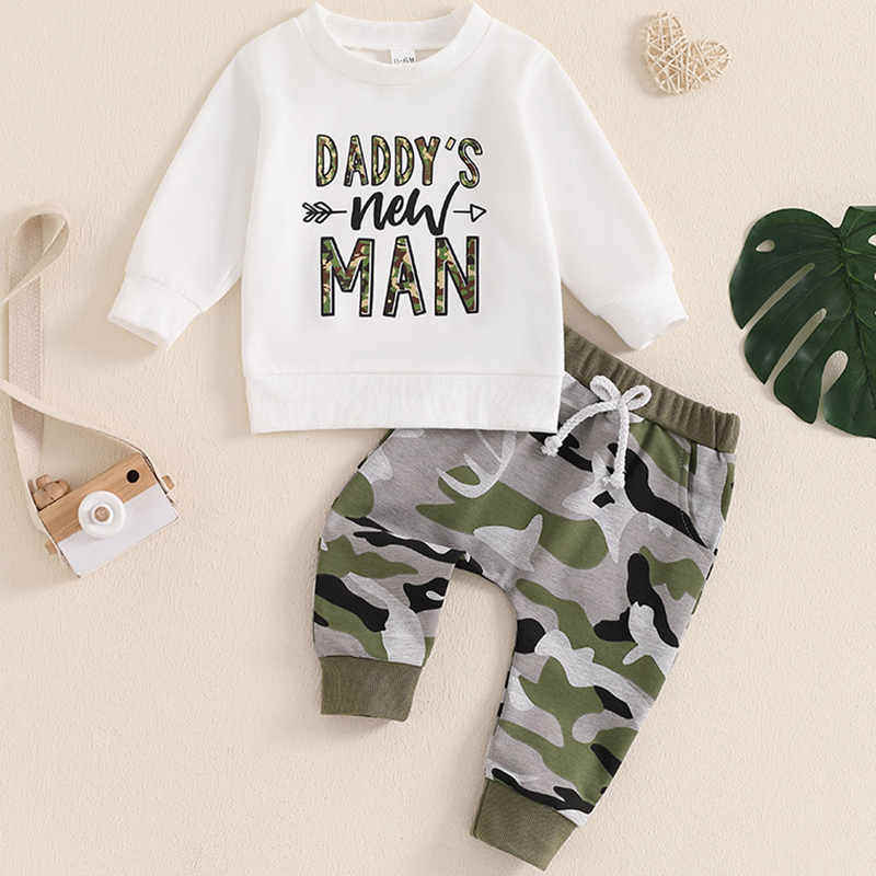 Baby Long-sleeved Camouflage Trousers Two-piece Set