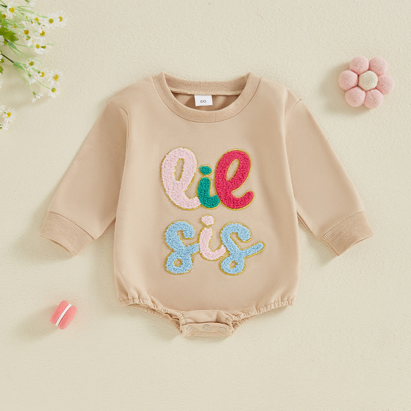 Newborn Round Neck Long Sleeve Triangle Romper