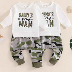 Baby Long-sleeved Camouflage Trousers Two-piece Set