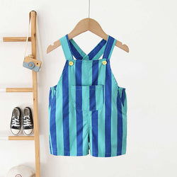 Striped Print Overalls for Boys and Girls