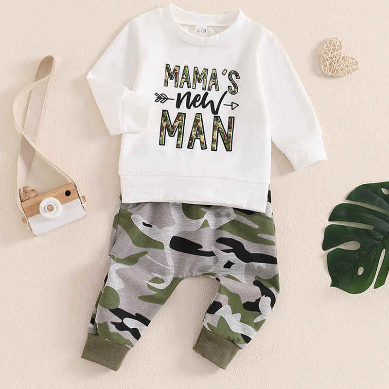 Baby Long-sleeved Camouflage Trousers Two-piece Set