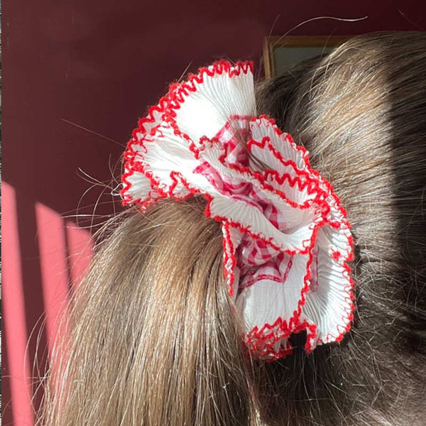 Gingham Hair Scrunchie