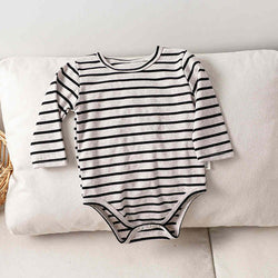 Bunny Ears Long Sleeve Striped Romper