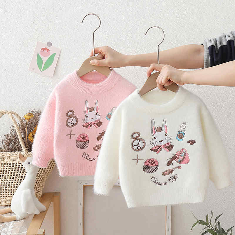 Girls Furry Knitted Sweater