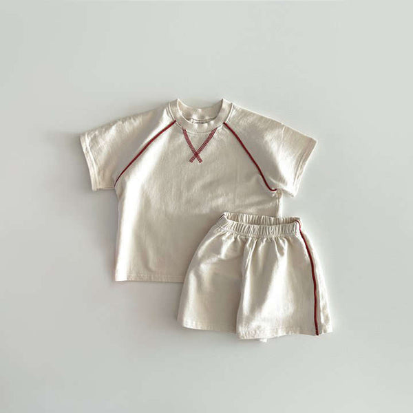 Boys and Girls Short-sleeved T-shirt Shorts Two-piece Set