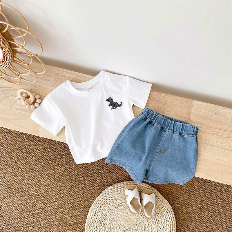 Kid Boy T-shirt + Denim Shorts Set