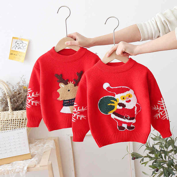 Christmas Red Cartoon Knitted Sweater