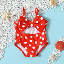 Polka-dot Backless One-piece Swimsuit