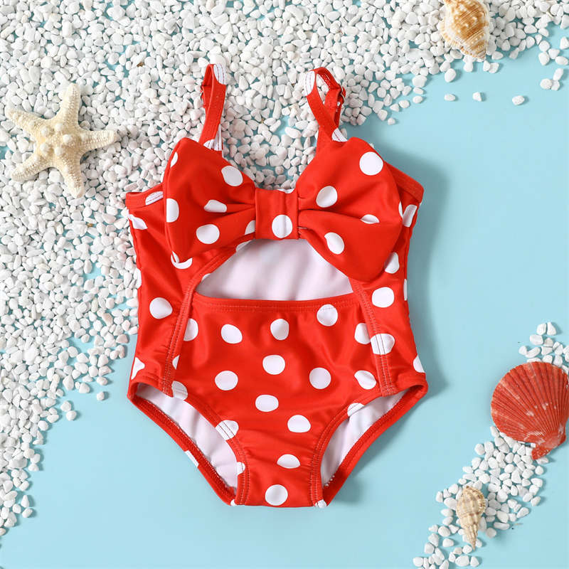 Polka-dot Backless One-piece Swimsuit