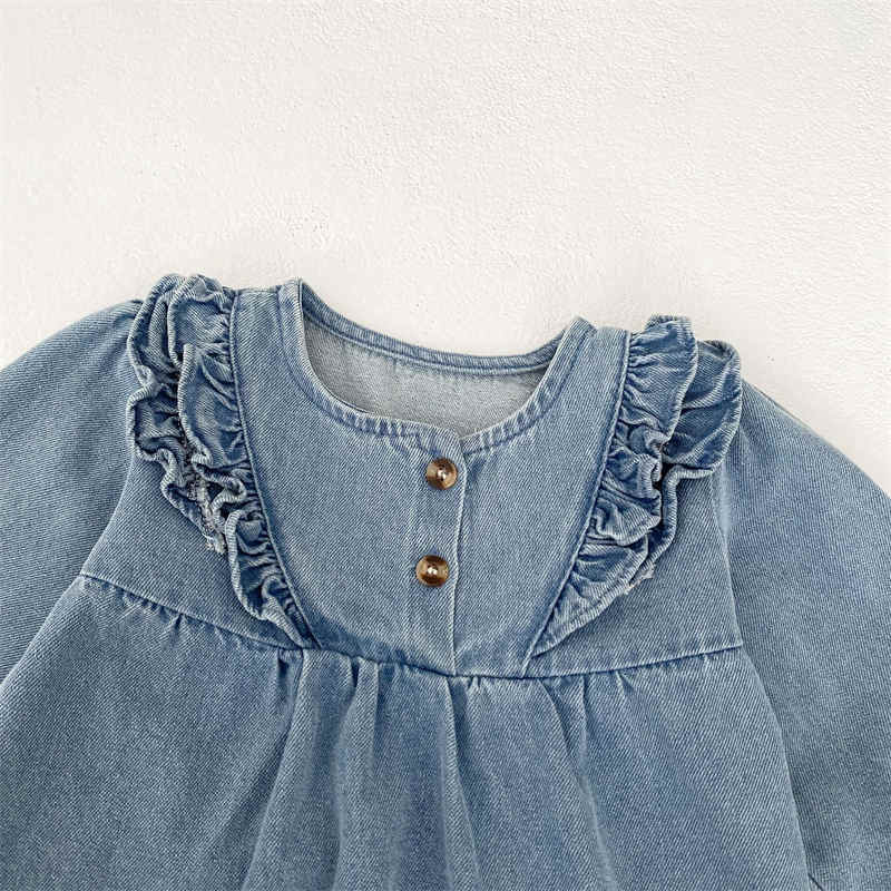 Denim Baby Long Sleeve Romper