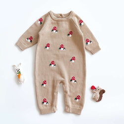 Baby Embroidered Mushroom One-piece Sweater