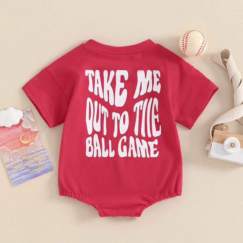 Baseball Print Crawl Clothes