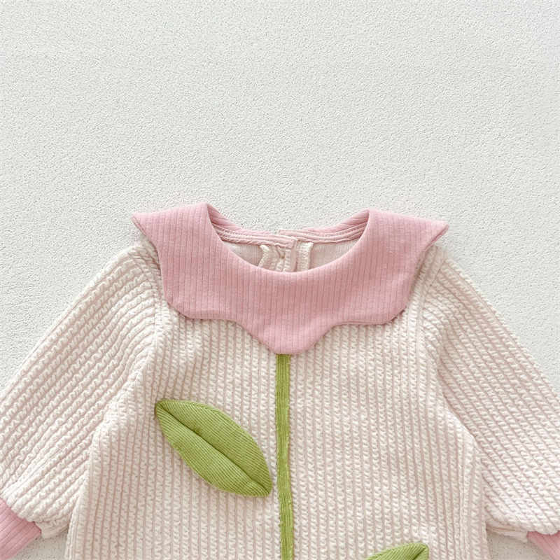 Color Block Long Sleeve Baby Bodysuit