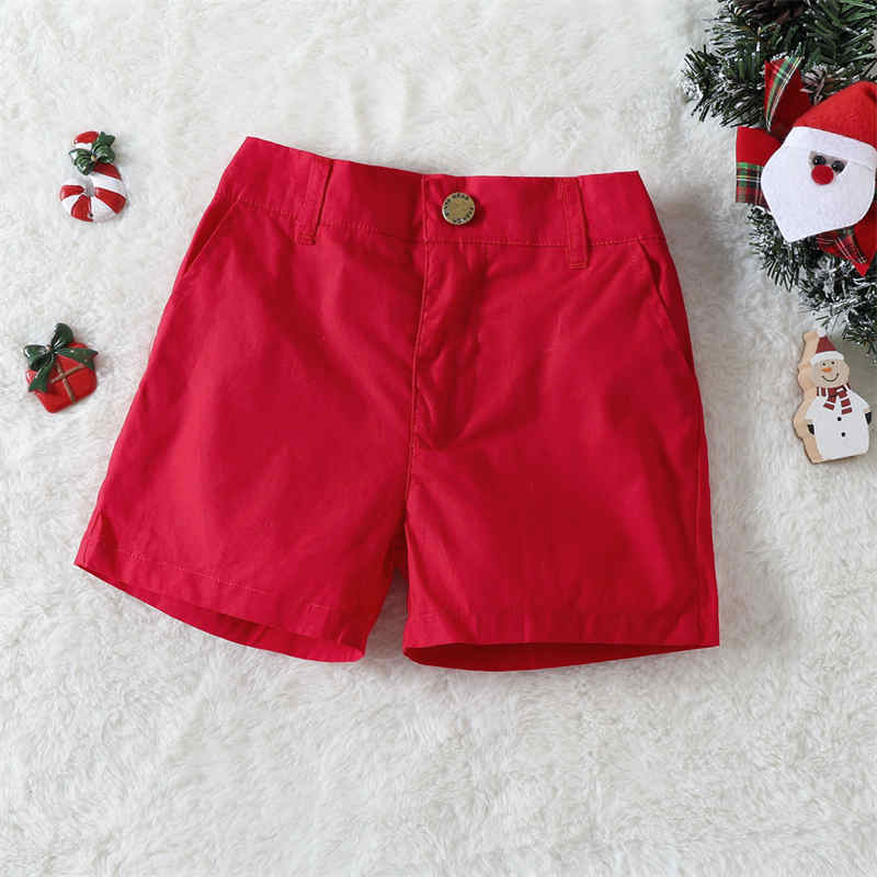 Santa Claus Print Short Sleeve Shirt Two-Piece Set