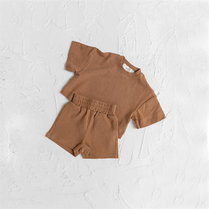 Solid Color  T-shirt Two-piece Set