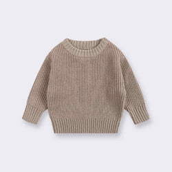 Solid Color Crew Neck Sweater for Boys and Girls