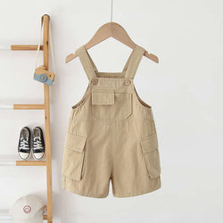 Khaki Boys Overalls Cargo Shorts