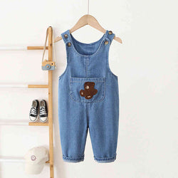 Cartoon Bear Kids Denim Overalls