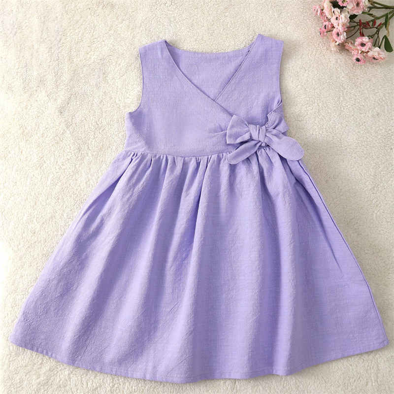 Solid Color Series Sleeveless Children's Bow Skirt