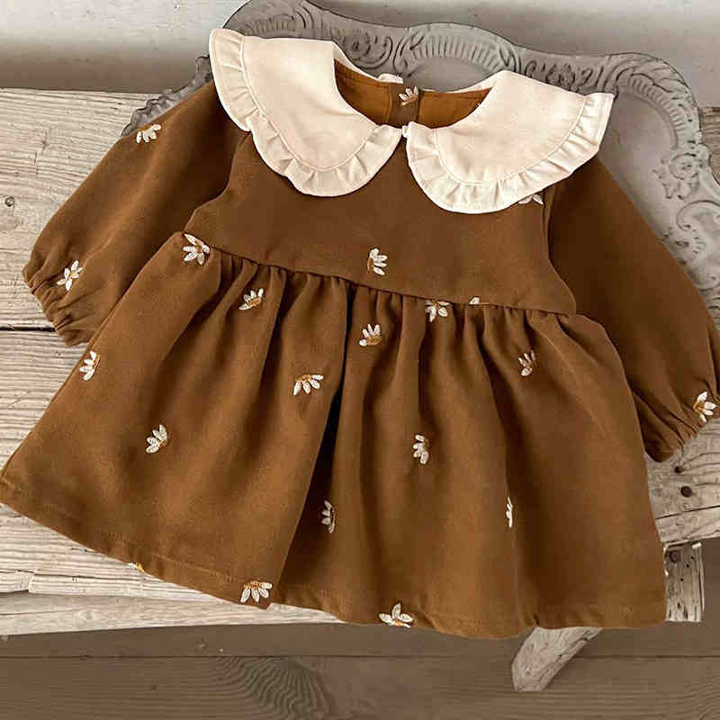 Contrast Lapel Infant and Toddler Dress