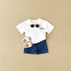 Kid Boy T-shirt + Denim Shorts Set