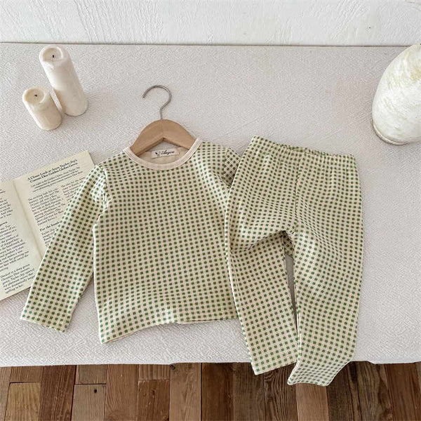 Plaid Comfortable Children's Home Clothes Set