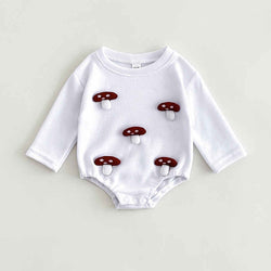 Newborn Long Sleeve Cartoon Duck Mushroom Jumpsuit