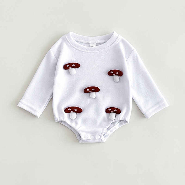 Newborn Long Sleeve Cartoon Duck Mushroom Jumpsuit