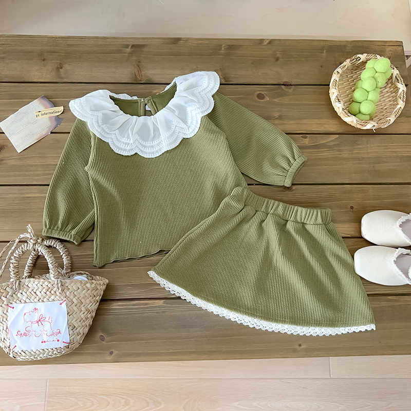 Infant Long-sleeved Top + Skirt Two-piece Set