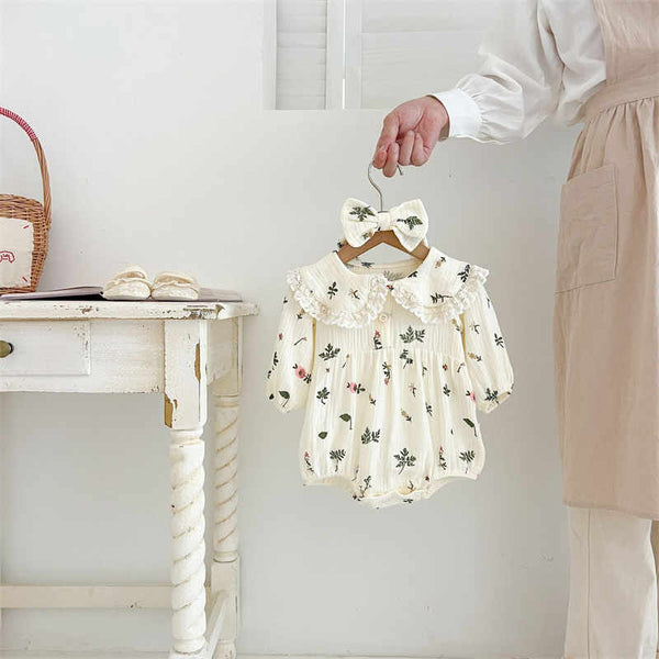 Leaf and Flower Baby Jumpsuit