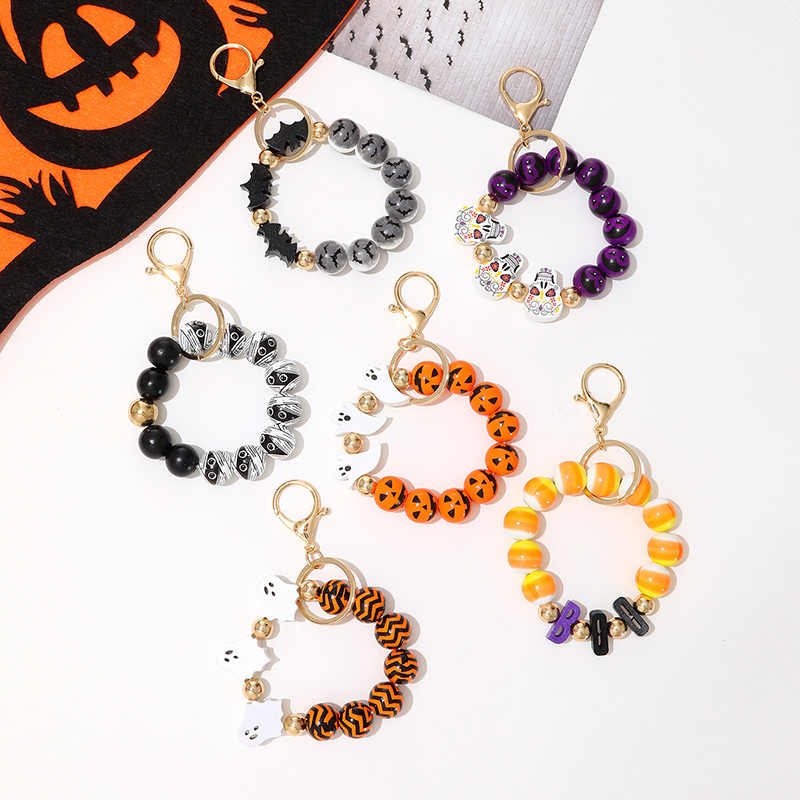 Halloween Pumpkin Bracelet Keychain Bracelet