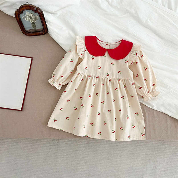 Girls Red Cherry Dress