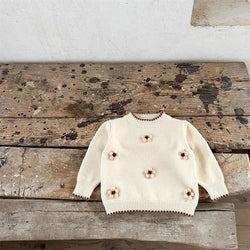 Baby Girls Floral Pullover Crewneck Sweater