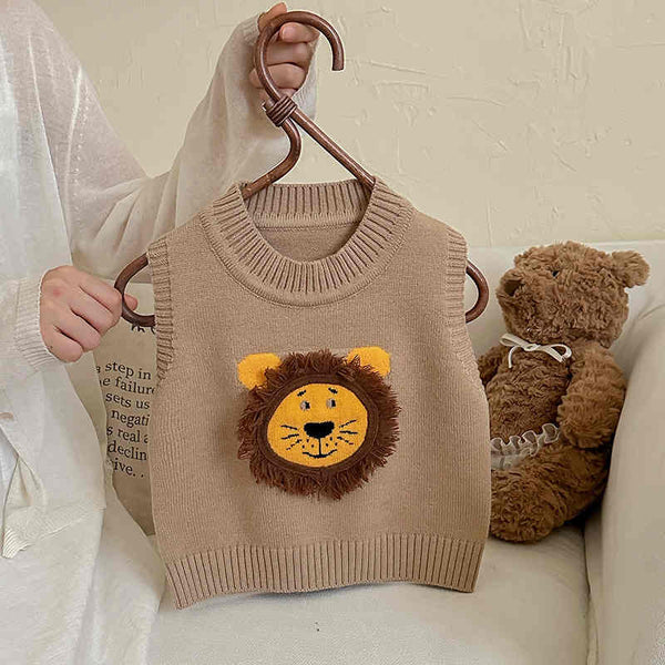 Little Lion Knitted Vest Sweater