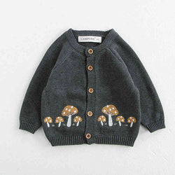 Mushroom Embroidery Children's Knitted Sweater