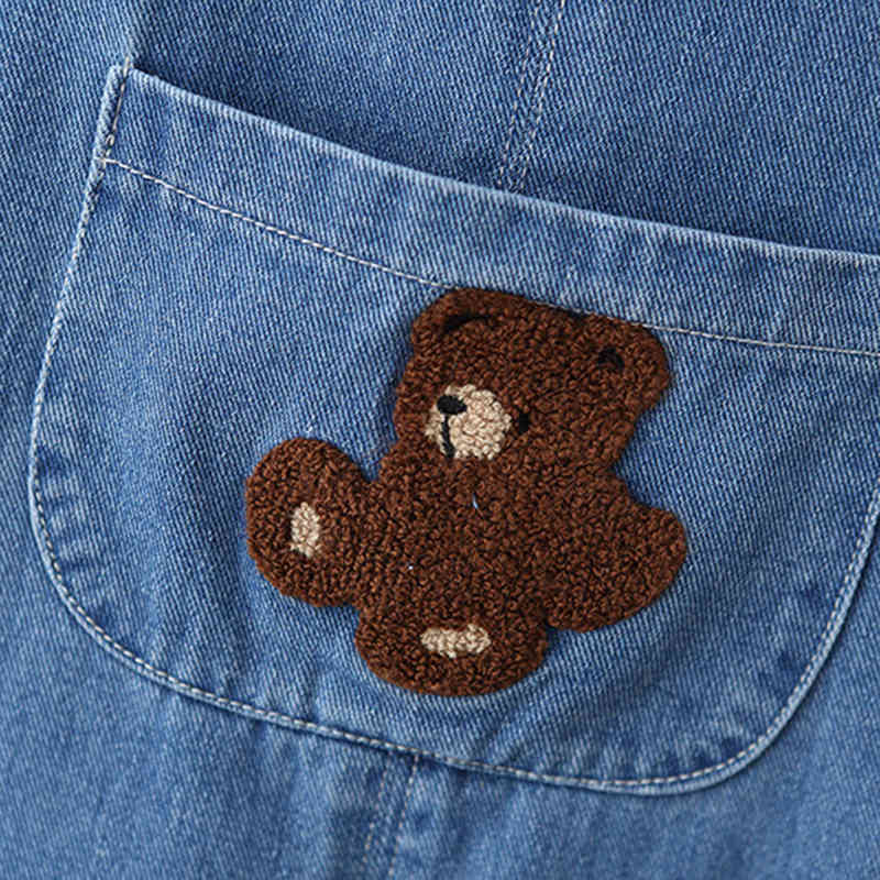 Cartoon Bear Kids Denim Overalls