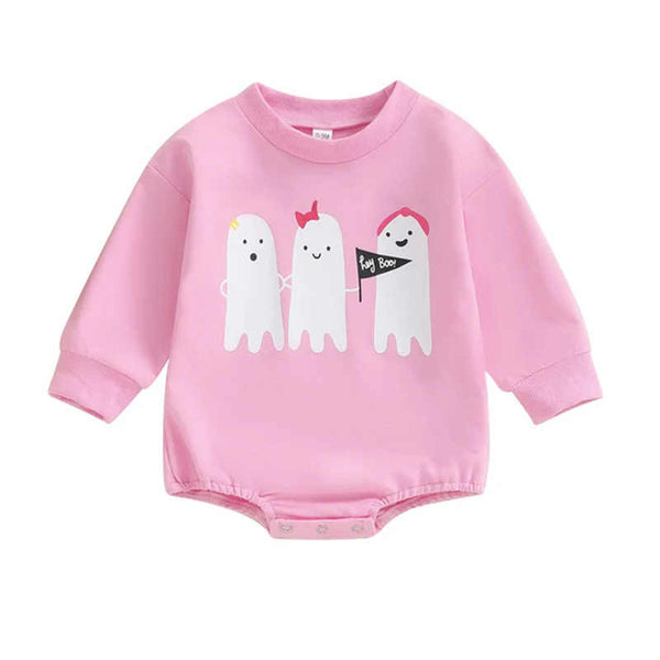 Infant and Toddler Halloween Ghost Long Sleeve Crew Neck Bodysuit