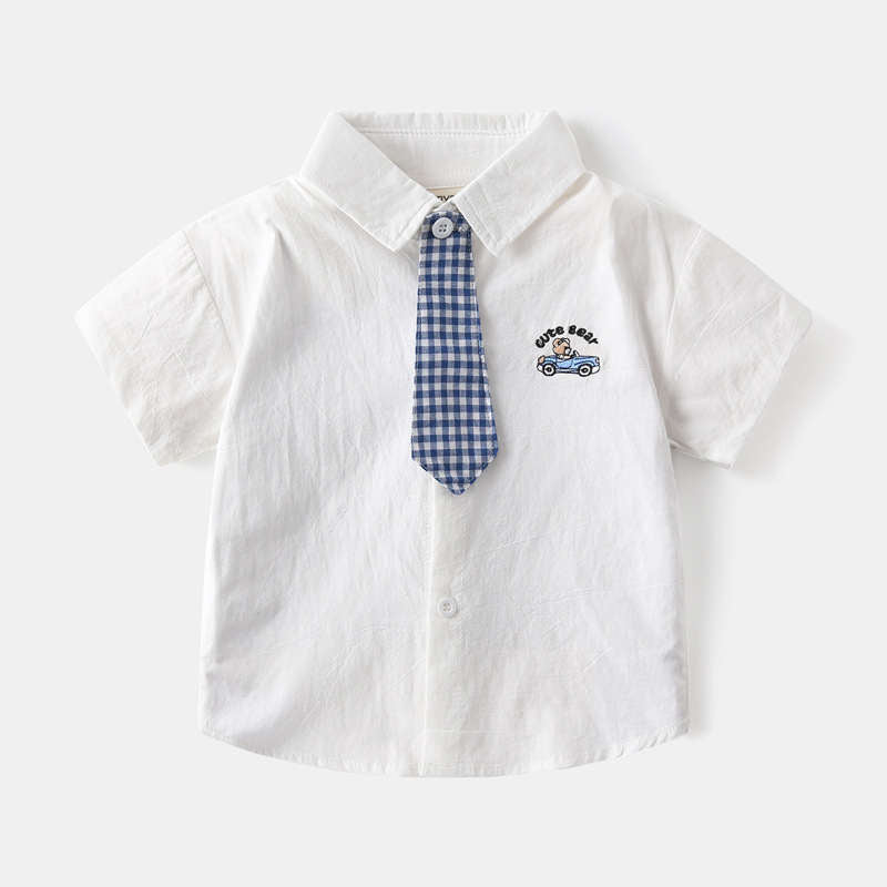 Plaid Short-sleeved Shirt for Kids