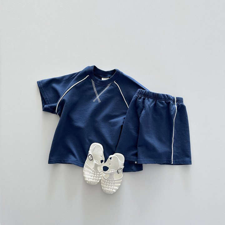 Boys and Girls Short-sleeved T-shirt Shorts Two-piece Set