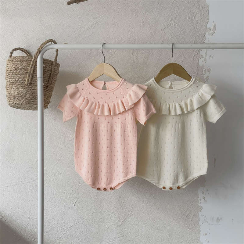 Baby Knitted Sweater Short Sleeve Romper