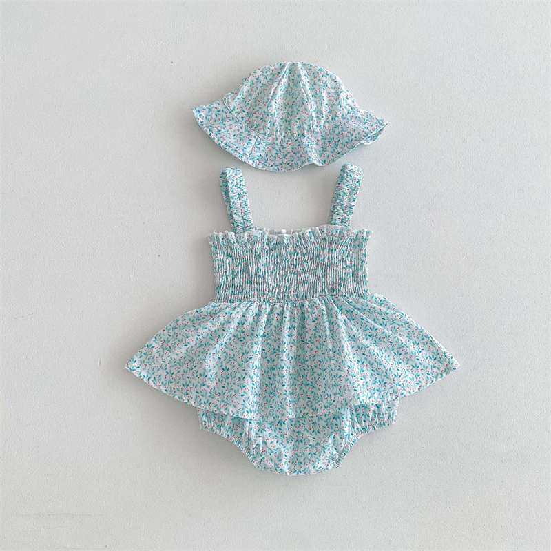 Floral Elastic Suit Spring Suspender Bodysuit