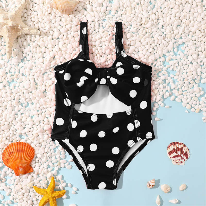 Polka-dot Backless One-piece Swimsuit