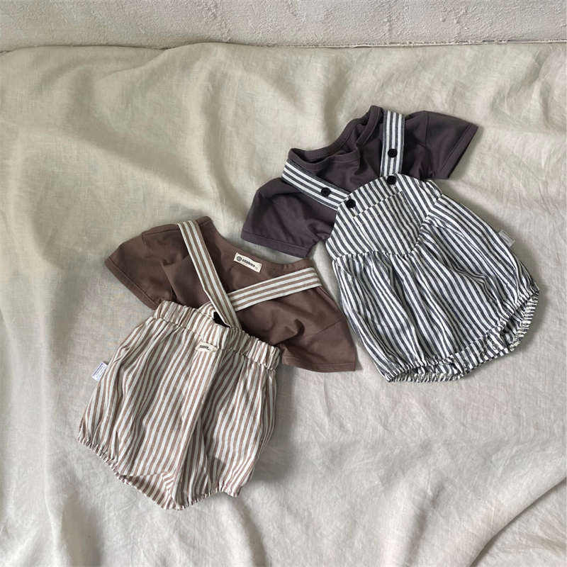 Striped Jumpsuit with Suspenders For Baby