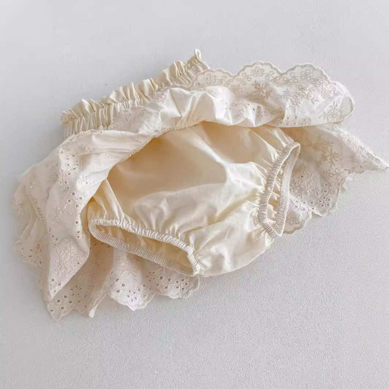 Baby Ruffle Embroidered Skirt Pants