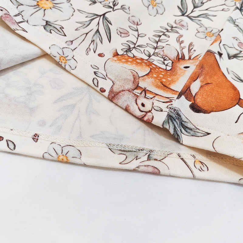 Little Fox Flower Print Home Wear Two Piece Set