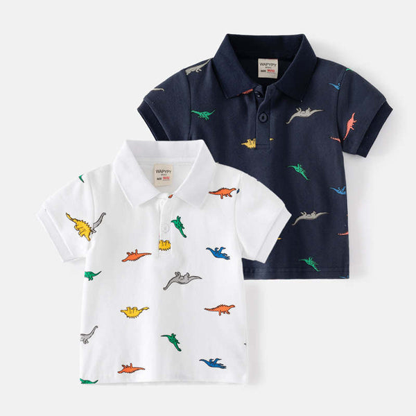 Dinosaur Printed Baby Lapel Shirt