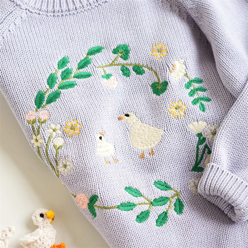 Sweater Embroidered Ins Kid Pullover