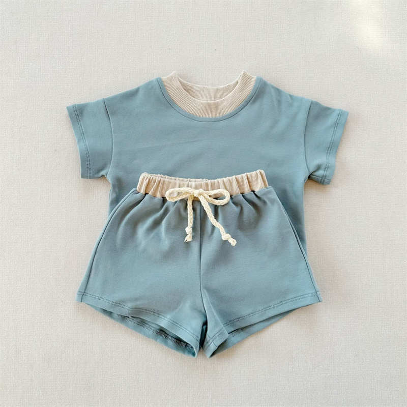 Solid Color Short-sleeved Baggy Suit for Kids